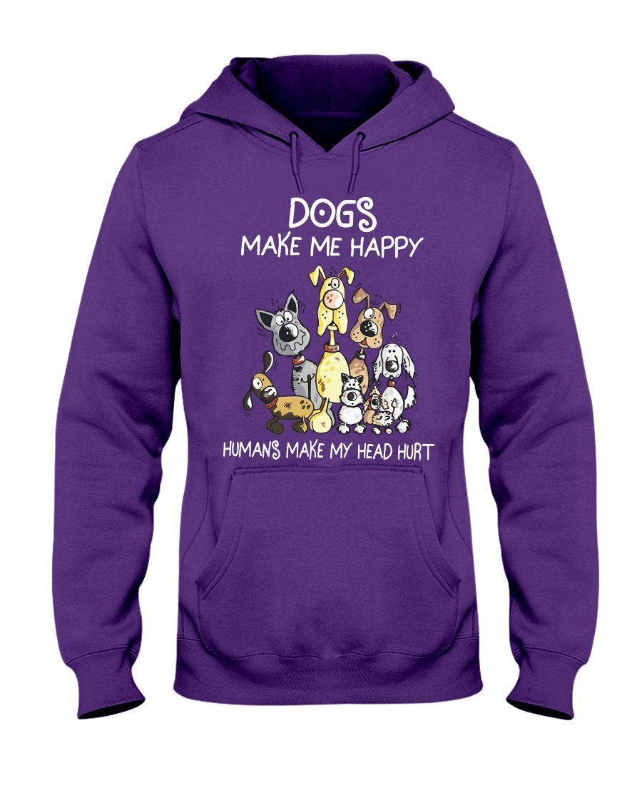 dogstrom DOGS MAKE ME HAPPY COLLECTION Apparel Hoodie Purple S