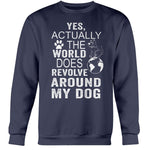 dogstrom WORLD REVOLVES AROUND MY DOG - CREWNECK SWEATSHIRT Sweatshirts Navy S 