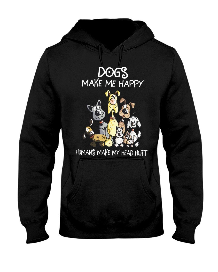 dogstrom DOGS MAKE ME HAPPY COLLECTION Apparel Hoodie Black S