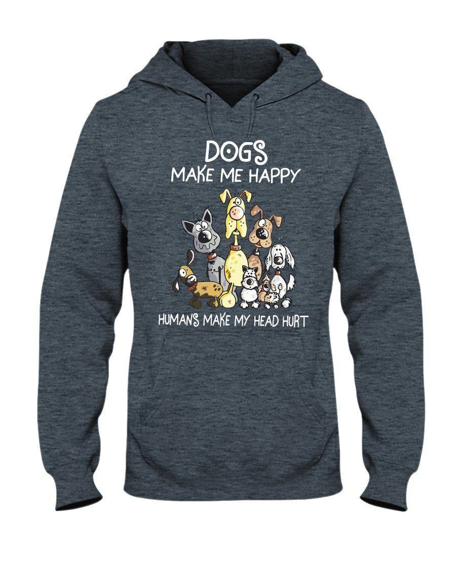 dogstrom DOGS MAKE ME HAPPY COLLECTION Apparel Hoodie Dark Heather S