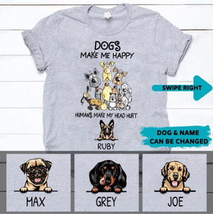 Personalized Dog Happy T-shirt - DOGSTROM