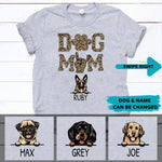 Personalized Leopard Dog Mom T-shirt - DOGSTROM