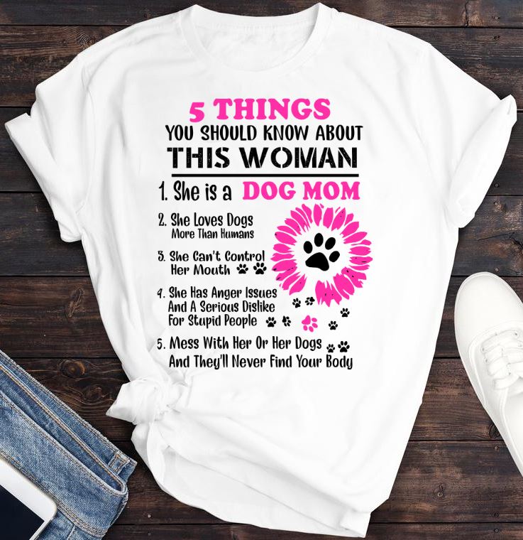 WHITE DOG MOM - PREMIUM TEE - DOGSTROM