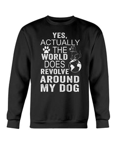 WORLD REVOLVES AROUND MY DOG - CREWNECK - DOGSTROM